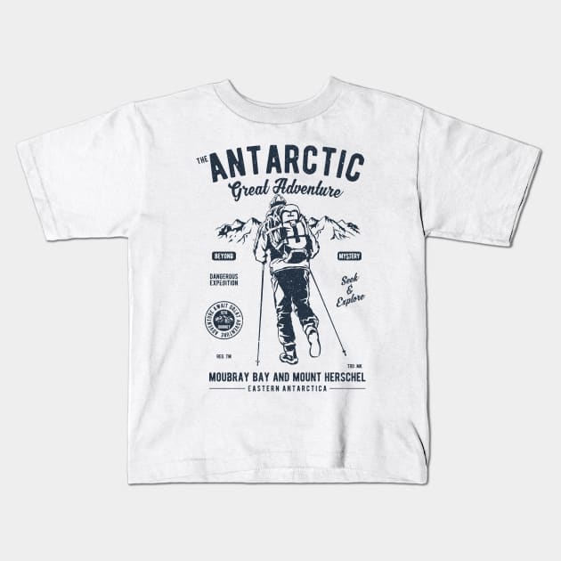 Hiking Adventure Antarctic Kids T-Shirt by Imp's Dog House